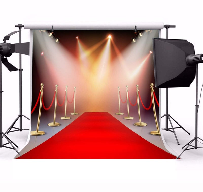 Yeele 10x10ft Photography Backdrop Stage Lights Red Carpet Background for Photo Shoots Luxury VIP Royals Club Party Event Decoration Banner Adult Kids Photo Booth Vinyl Studio Props - Image 2